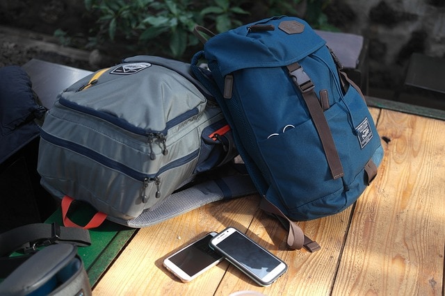 two backpacks on a table