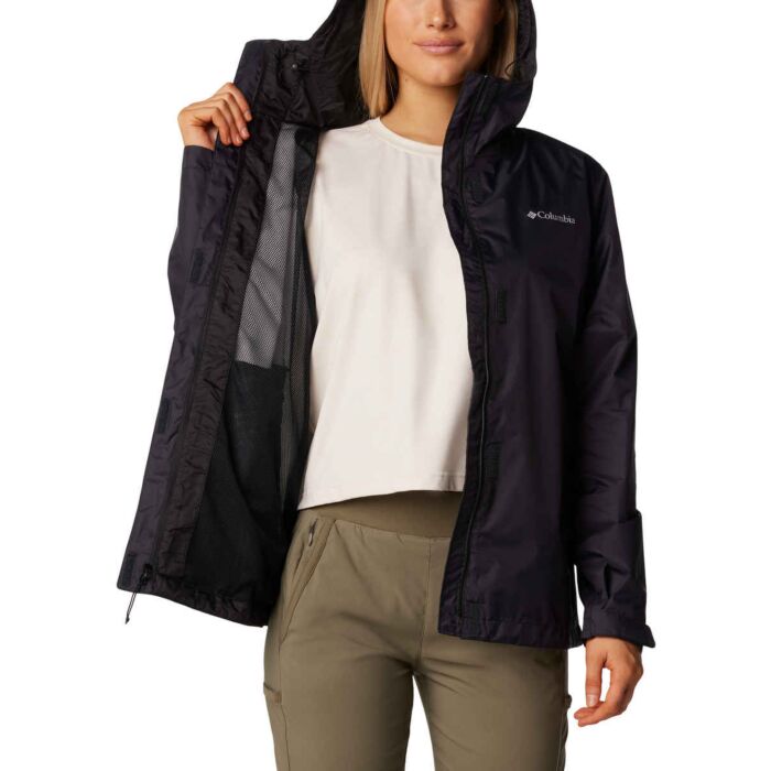 Columbia Arcadia Jacket Donna Impermeabile, Taglie Forti, Giacca Da Pioggia Con Cappuccio E Cuciture Termosaldate