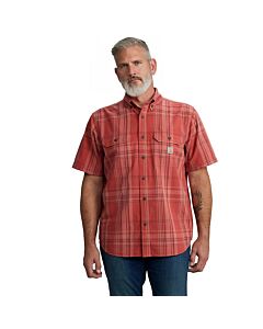 Carhartt Men's Loose Midweight Short Sleeve Shirt, Crimson
