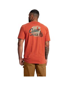 Carhartt Men's Big and Tall Loose Fit Camp Graphic T-Shirt, Saddle Red