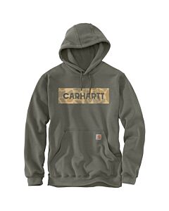 Carhartt Men's Midweight  Logo Camo Hoodie, Dusty Olive