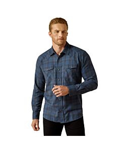 Ariat Men's Holland Retro Fit Snap Flannel Shirt, Navy