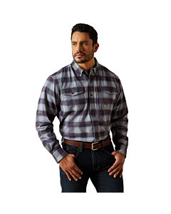Ariat Men's Rebar Flannel DuraStretch Shirt, Orion Blue