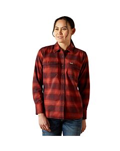 Ariat Women's Rebar Flannel DuraStretch Shirt, Barn Red