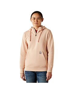 Ariat Women's Rebar Skill Set 1/2 Zip Hoodie, Cameo Rose