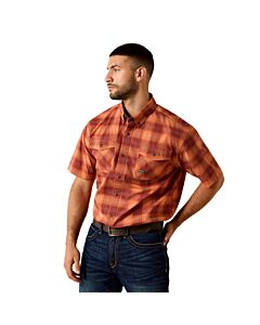 Ariat Men's Made Tough DuraStretch Work Shirt, Sunset Orange