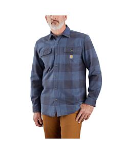 Carhartt Men's Loose Fit HVWT Flannel Shirt, Navy