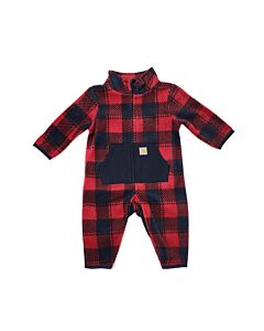 Carhartt Infant Print Fleece Long Sleeve Coverall, Chili Pepper