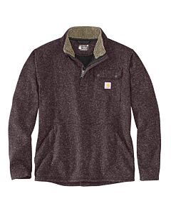 Carhartt Men's 1/4 Zip Pocket Sweater Fleece, Dark Sepia