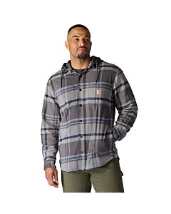 Carhartt Men's Rugged Flex Flannel Lined Shirt Jac, Gravel