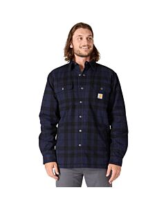 Carhartt Men's RelaxedFit Flannel Sherpa ShirtJac, Navy