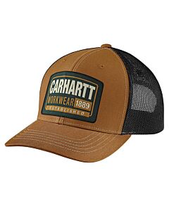 Carhartt Men's Mesh-Back Workwear Patch Cap, Brown