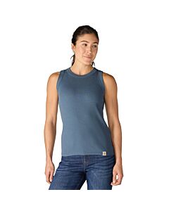 Carhartt Women's Tencel Series Relaxed Ribbed Tank, Iron Blue