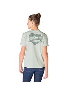 Carhartt Women's Irvine Relaxed Heritage Heart Tee, Smoked Teal