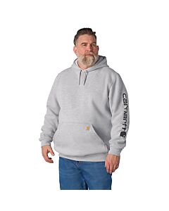 Carhartt Men's Big&Tall Midweight Logo Hoodie, Heather Gray