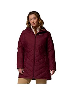 Columbia Women's Plus Heavenly Hooded Long Jac, Rich Wine