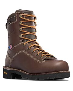 Danner Men's Quarry USA 8" Alloy Toe WTPF Boot, BROWN