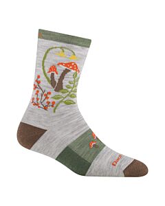 Darn Tough Women's Mellow Mushrooms Micro Crew Socks, Ash