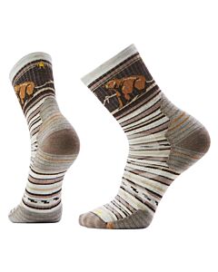 Smartwool Men's Hike Bear Stripe Mid Crew Sock, Ash