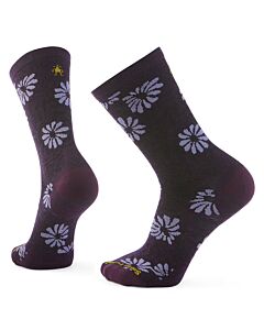 Smartwool Womens Floral Crew Socks, Purple Iris
