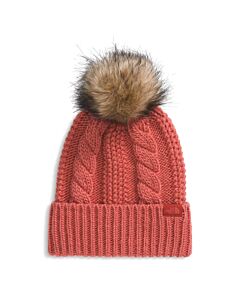 The North Face Women's Oh Mega Fur Pom Beanie, Mars Dust