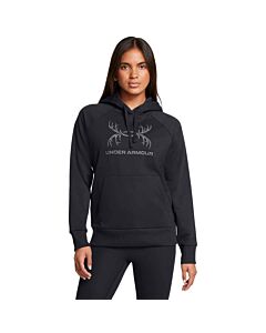 Under Armour Women's UA Rival Fleece Antler Hoodie, Black