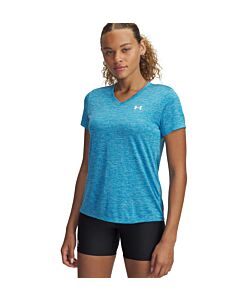 Under Armour Women's UA Tech Twist V-Neck Tee, Ether Blue