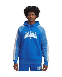 Under Armour Men's UA Rival Fleece Colorblock Hood, Blue Atlantis