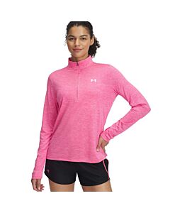 Under Armour Women's UA Tech Twist 1/2 Zip, Super Pink