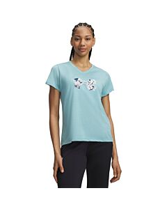 Under Armour Women's UA Tech Twist Graphic V-Neck, Blue Haze