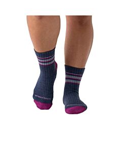 Wide Open Women's Multi Stripe Cushion Micro Crew, Denim