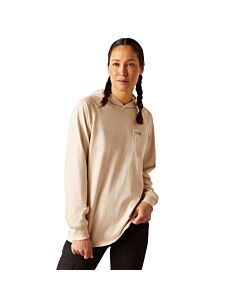 Ariat Women's Rebar Cottonstrong Hooded Long Sleeve Shirt - Oatmeal