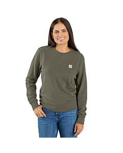 Carhartt Women's Midweight Crewneck Sweatshirt, color: Dusty Olive