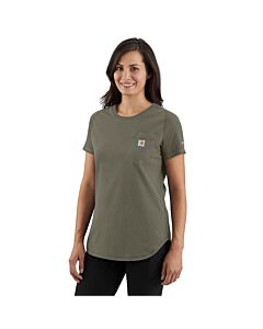 Carhartt Women's Force Midweight Pocket Tee, color: Dusty Olive