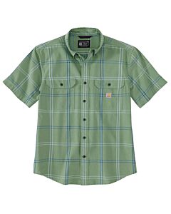 Carhartt Men's Loose Fit Midweight Short Sleeve Plaid Shirt, color: Loden Frost