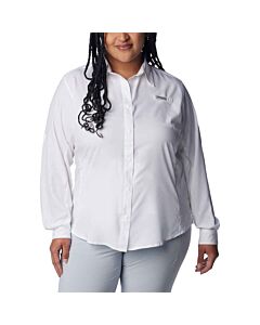 Columbia Women’s Plus PFG Tamiami II Long Sleeve Shirt, color: white