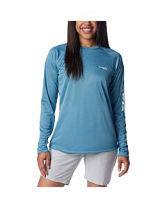 Columbia Women's PFG Tidal Tee Heather Long Sleeve Shirt, color: Canyon Blue