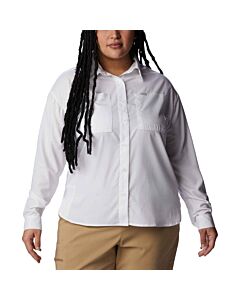 Columbia Women's Plus Silver Ridge Utility Long Sleeve Shirt, color: White
