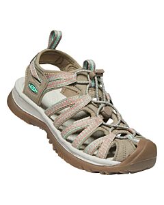 Keen Women's Whisper Sandal - Taupe/Coral, side view