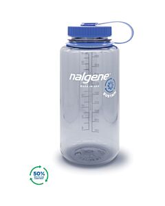 Nalgene Sustain 32oz. Wide Mouth Water Bottle- Grey with Blue Lid
