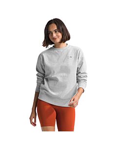 The North Face Women's Heritage Patch Crew Sweatshirt, color: Light Grey, front