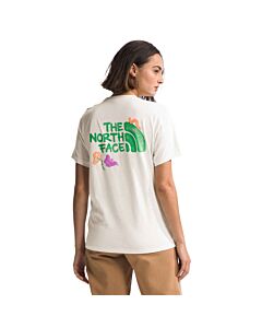 The North Face Women's Outdoors Together Tee, color: White dune, back view