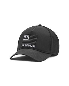 Under Armour Men's Freedom Trucker Cap, color: Black, front view