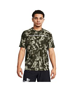 Under Armour Men's UA Tech ABC Camo Short Sleeve Shirt, color: Marine Green